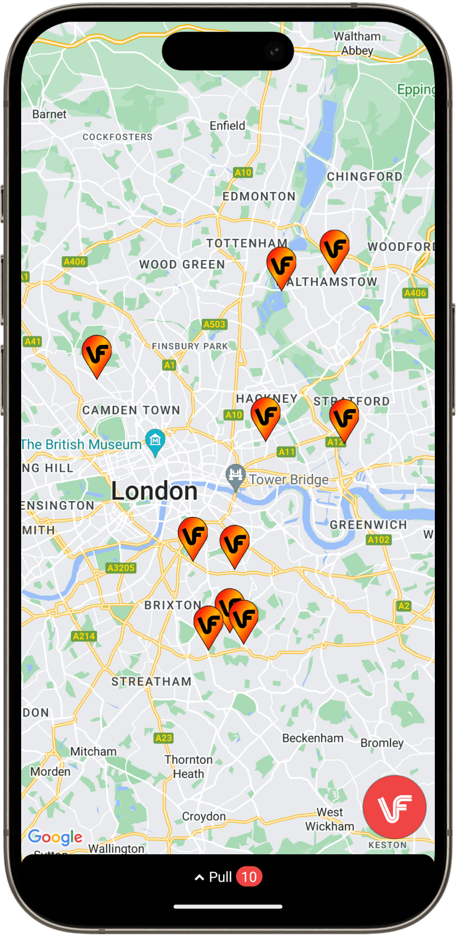 iPhone14 mockup image of the app